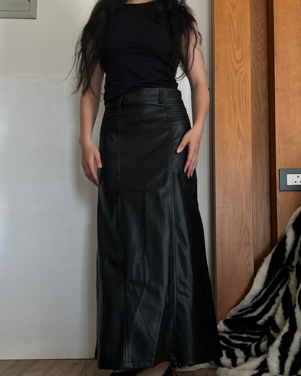 maxi leather skirt