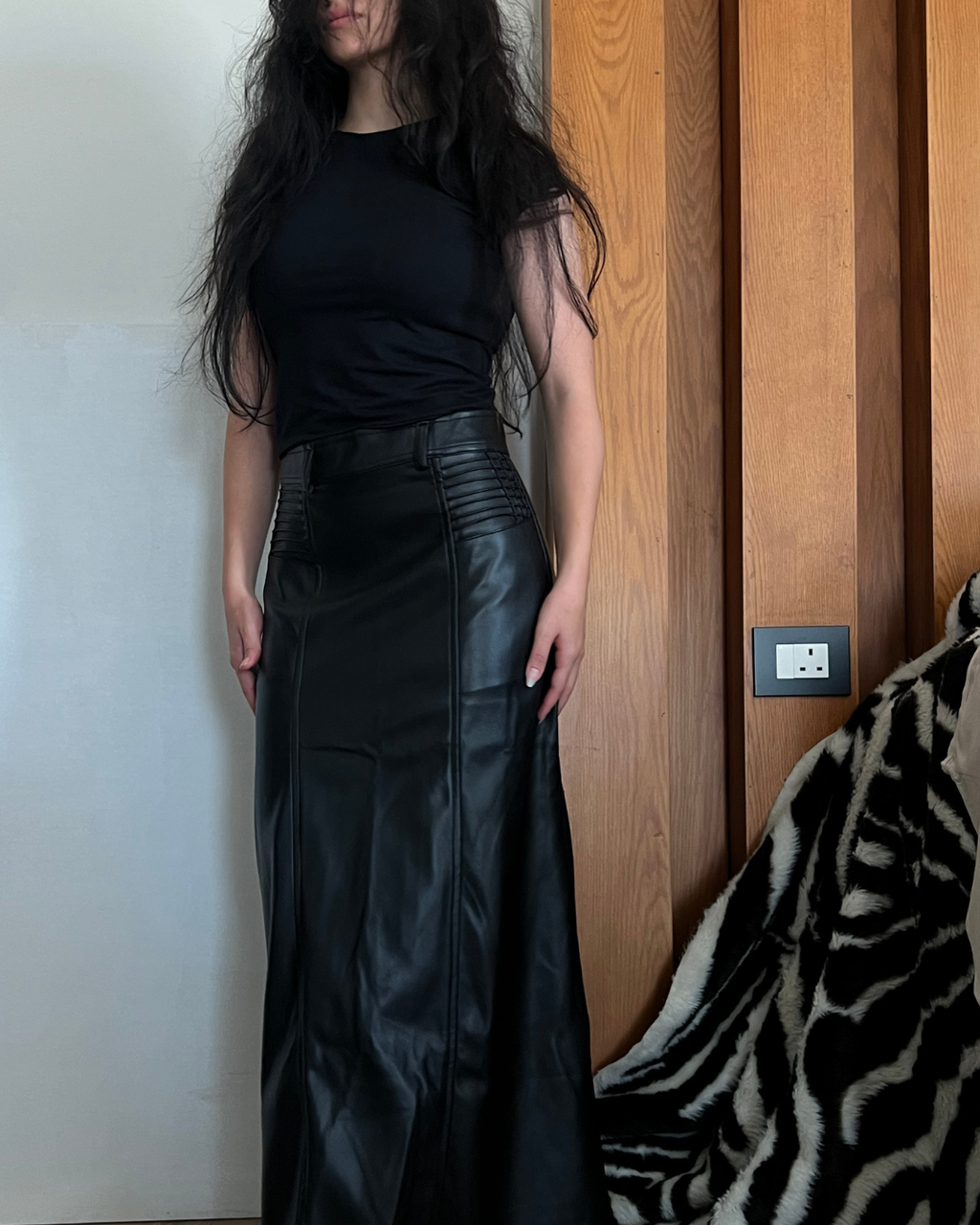 maxi leather skirt