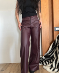 cherry leather pants